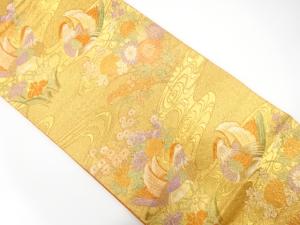 佐賀錦　流水に鴛鴦模様織り出し　袋帯